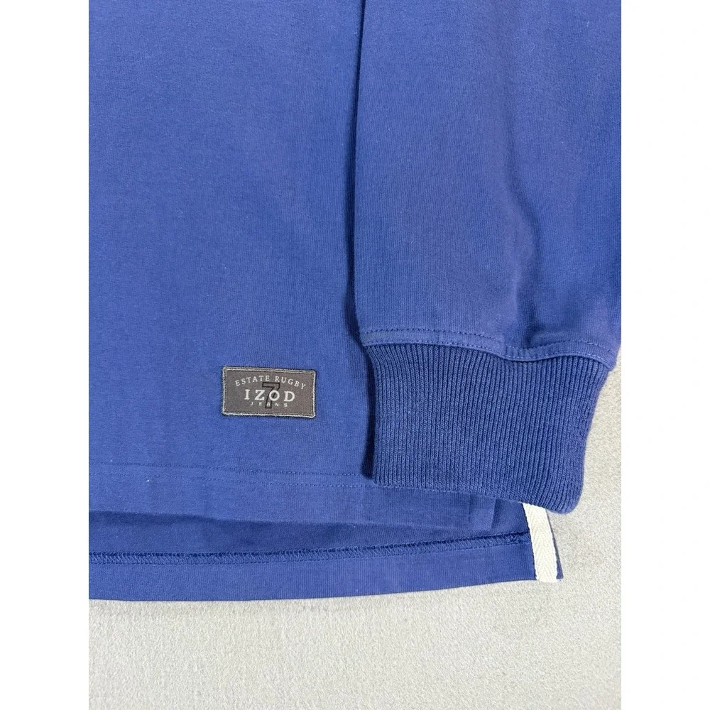 NWT Mens IZOD Estate Rugby Long Sleeve Size Large Blue